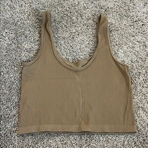 BKE Ribbed Tan Tank Top